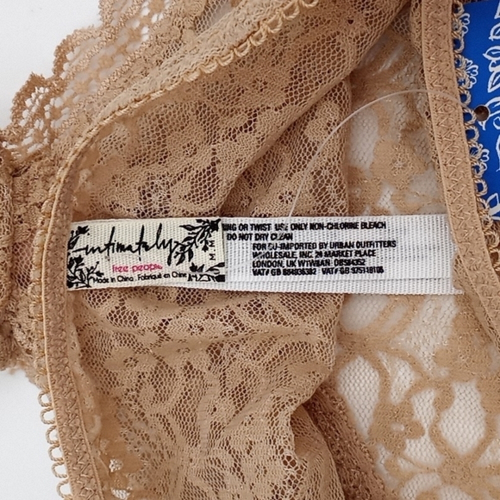 Free People Sheer Floral Lace Hipster Cheeky Brief Panty Nude M - Picture 10 of 12